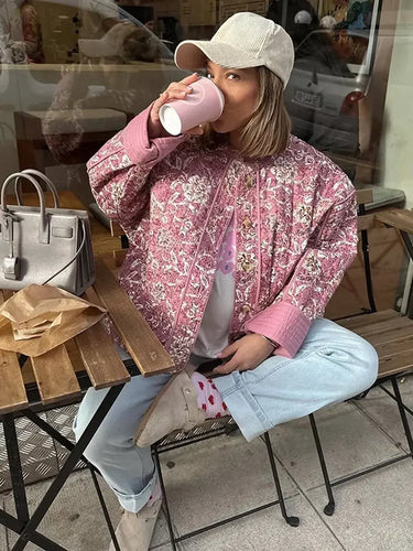 Drune - Damen floral gesteppte Jacke für gemütliche Tage