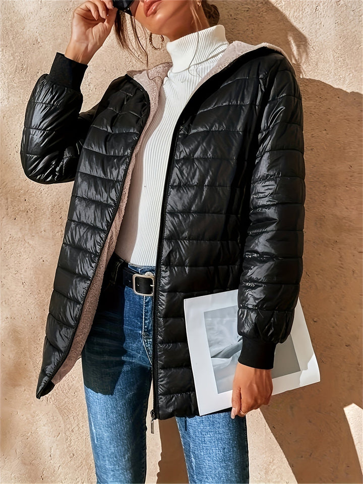 Drune | Damen Wattierte Jacke mit Kapuze und bequemer Passform