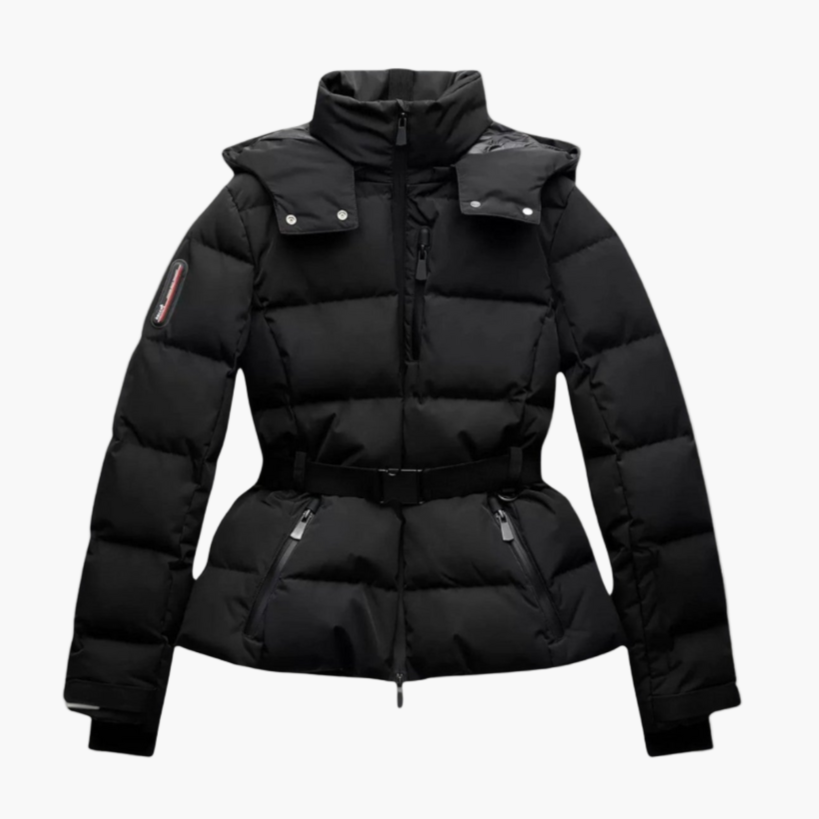 Drune | Damen Wattierte Pufferjacke mit Gürtel und Wasserabweisender Kapuze