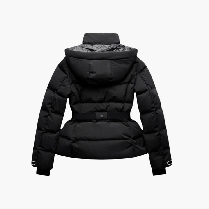 Drune | Damen Wattierte Pufferjacke mit Gürtel und Wasserabweisender Kapuze