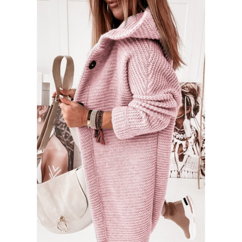 Drune | Damen Übergroßer Gestrickter Cardigan mit Kapuze und Langen Ärmeln