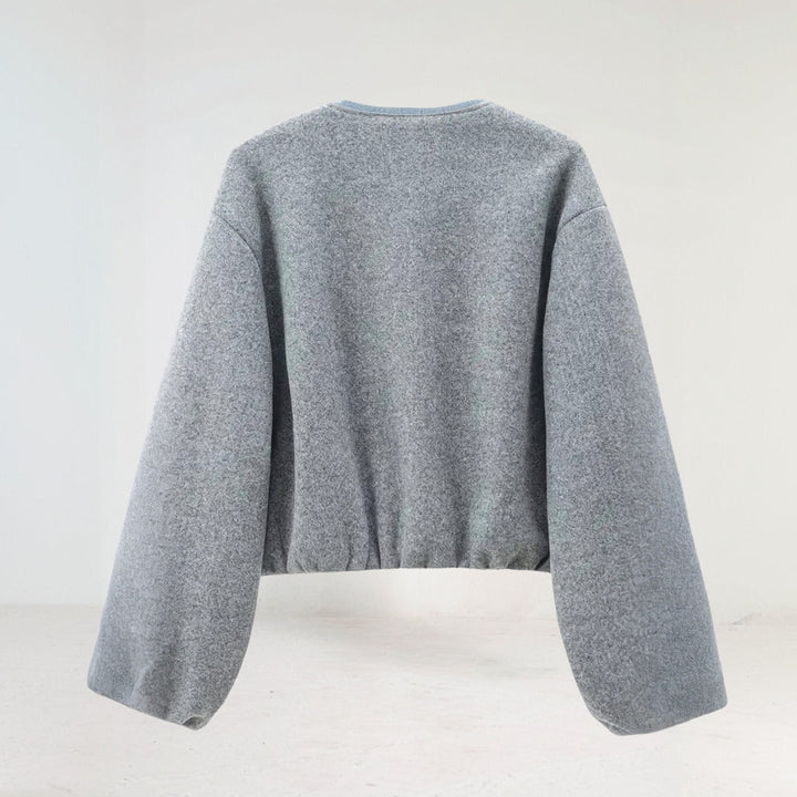 Drune | Frauen Ballonärmel Zip-Up Bomberjacke