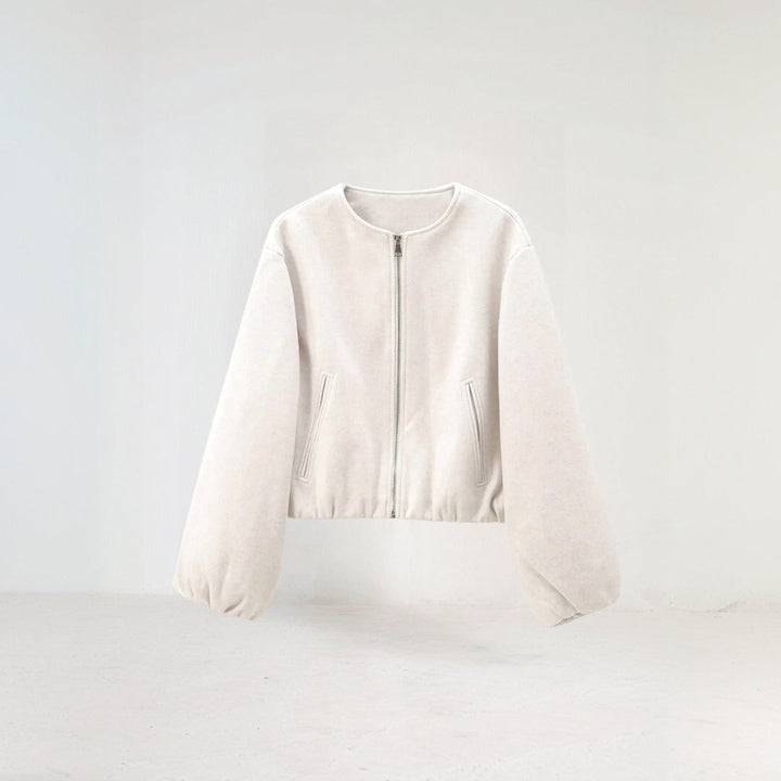 Drune | Frauen Ballonärmel Zip-Up Bomberjacke