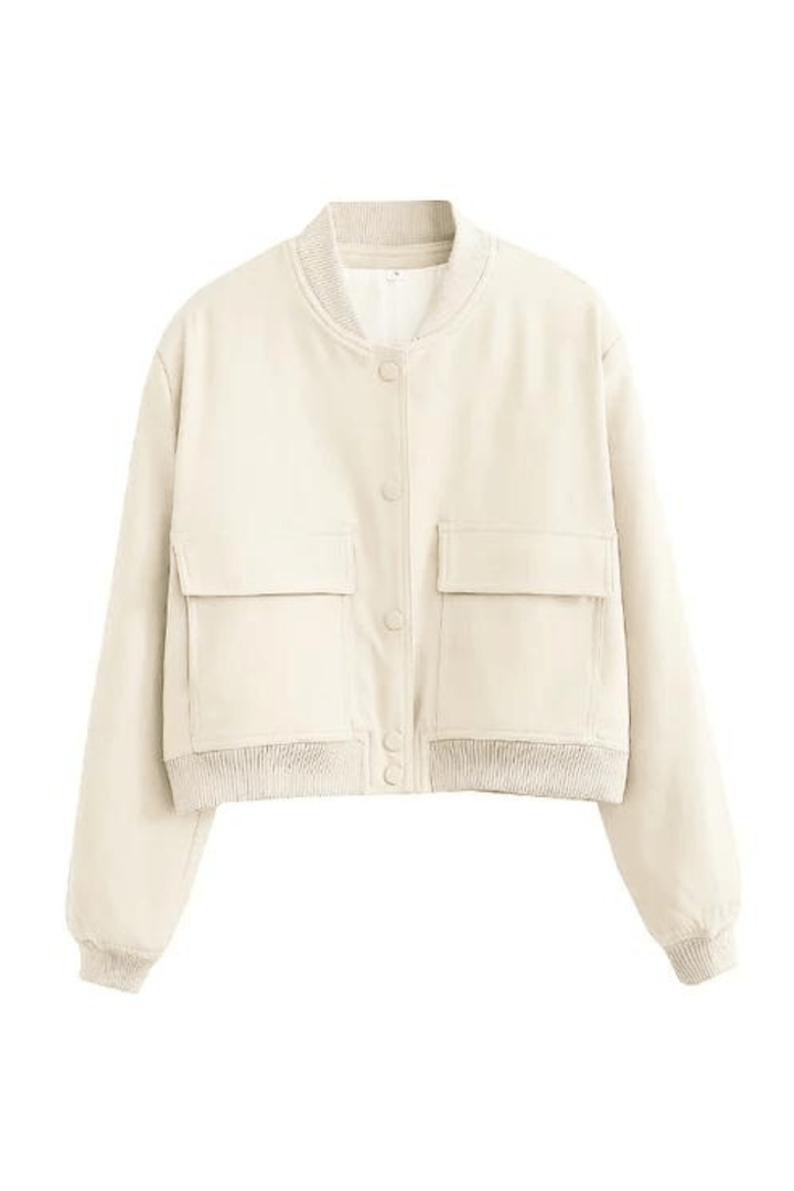 Drune | Damen Cropped Button-Down Bomberjacke