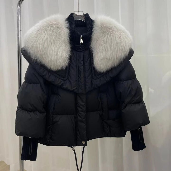 Drune | Fellbesatz Pufferjacke - Luxuriöse Winterwärme - Kurzes Steppmuster - Kältewetter-Essential