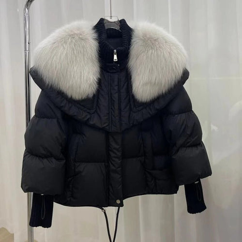 Drune | Fellbesatz Pufferjacke - Luxuriöse Winterwärme - Kurzes Steppmuster - Kältewetter-Essential