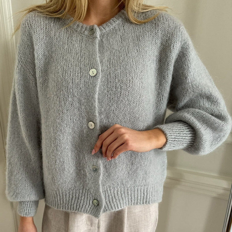 Drune | Damen Vintage Strickjacke mit Knopfschluss und langen Ärmeln