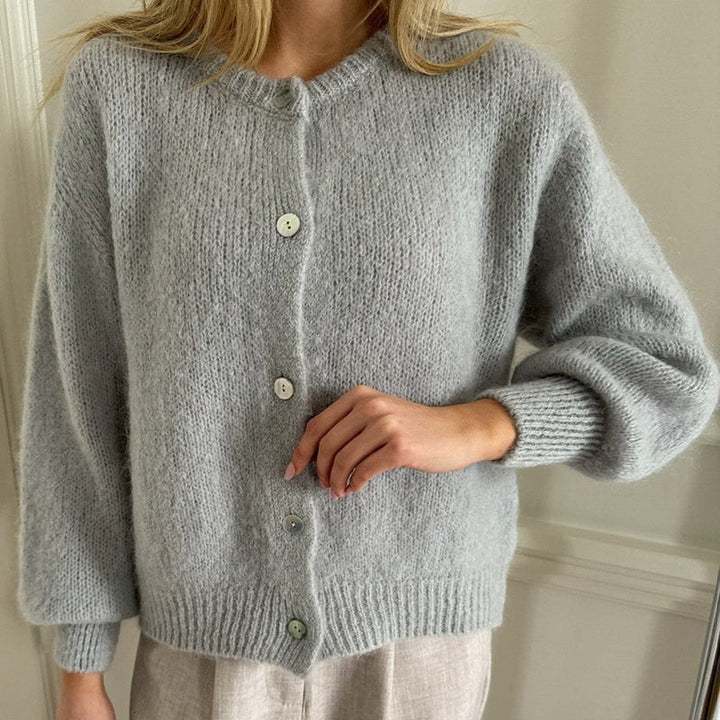 Drune | Damen Vintage Strickjacke mit Knopfschluss und langen Ärmeln