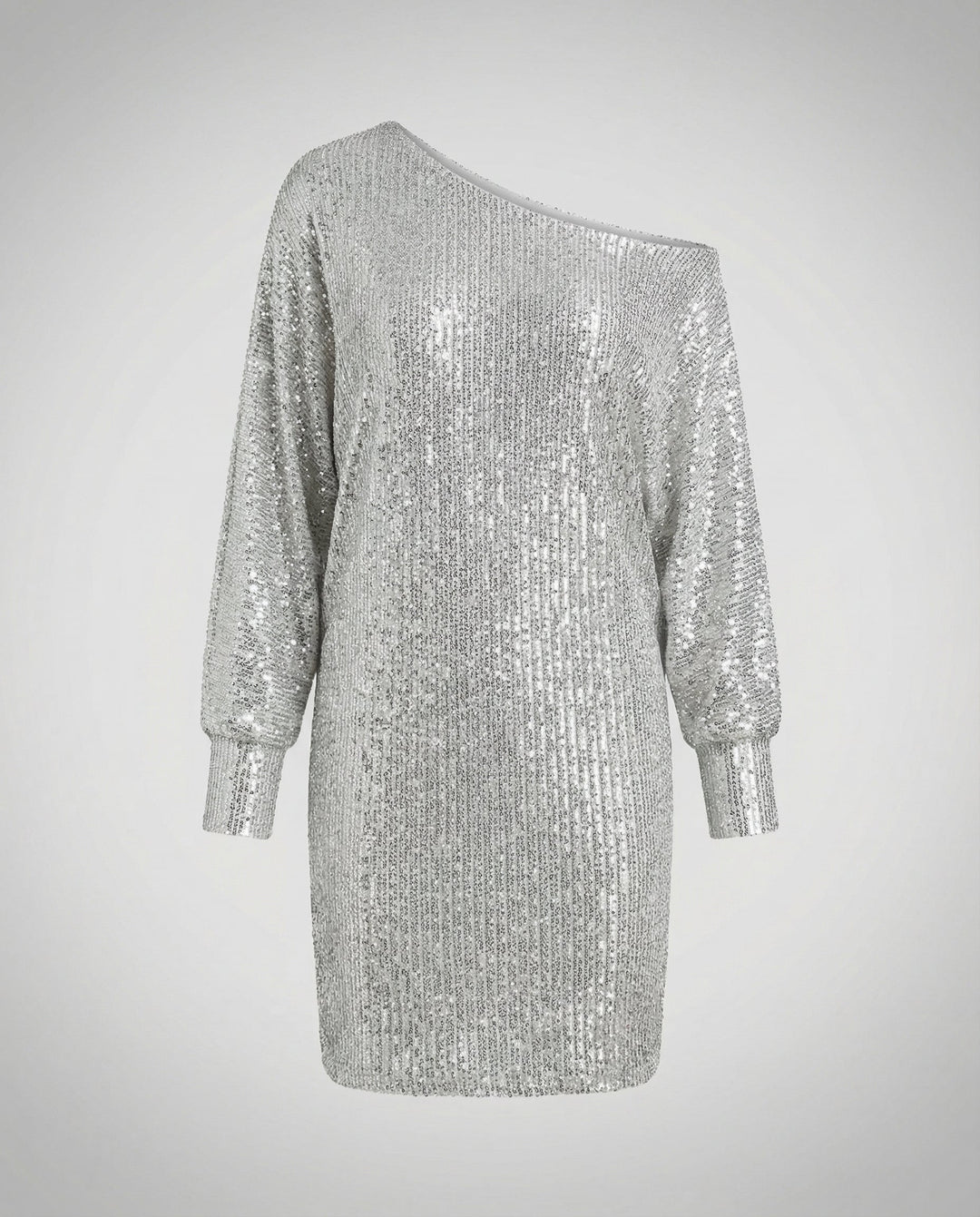 Glamouröses Kontrast Paillettenkleid Damen | Drune