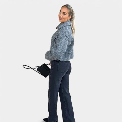 Drune | Schicke Damen Wolljacke mit Kurzer Passform und Taschendetails