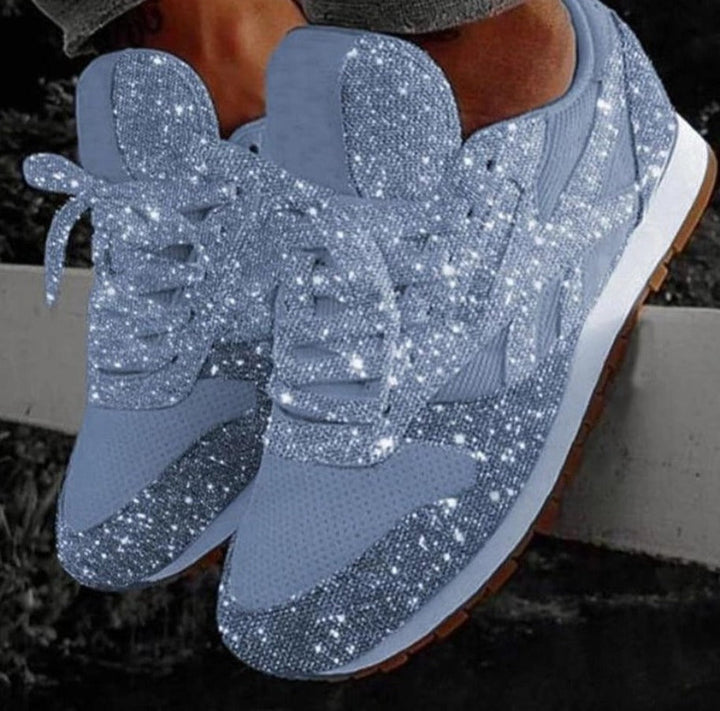 Drune | Glitzer Mesh Schnürung Plattform Komfort Vulkanisierte Sneakers
