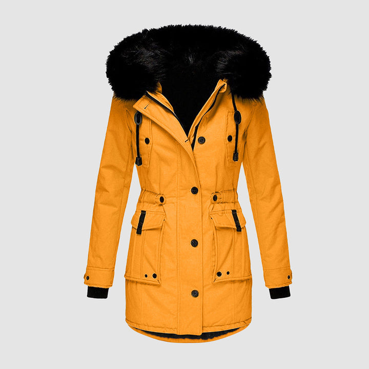 Drune | Winterjacke mit Abnehmbarem Pelzkragen Polyester Warm und Stilvoll