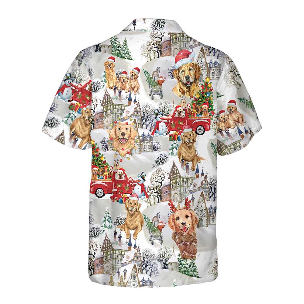 Drune | Golden Retriever An Weihnachten Hawaiian Shirt, Golden Retriever Weihnachtsshirt, Weihnachtsgeschenk für Golden Retriever Liebhaber