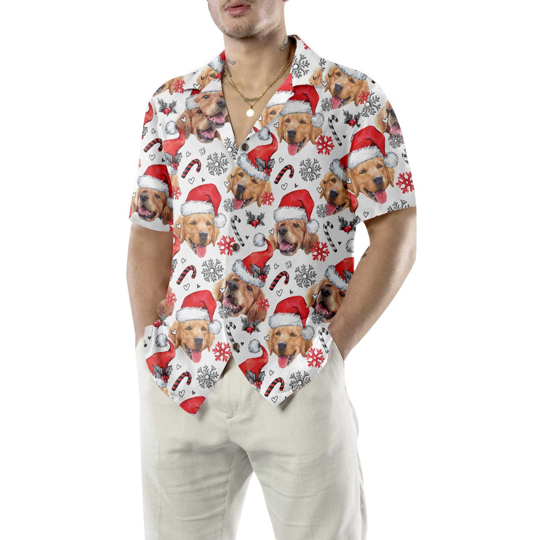 Drune | Golden Retriever Santa Hawaiian Shirt, Lustiges Weihnachts-Hundeshirt für Männer & Frauen, Bestes Weihnachtsgeschenk