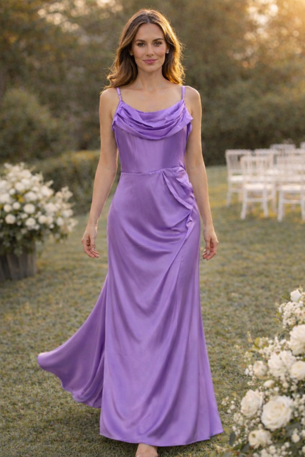 Drune Abendkleid Damen lang ärmellos elegant