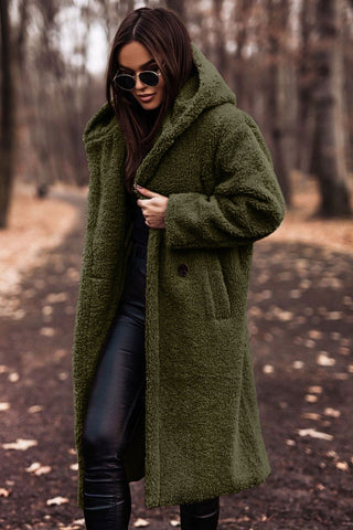 Damen Teddy Mantel mit Kapuze | Drune