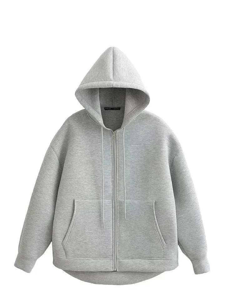 Drune | Graue Jacke Damen mit Kapuze