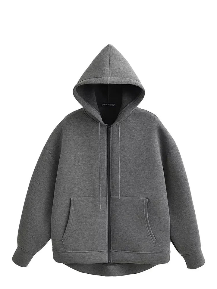 Drune | Graue Jacke Damen mit Kapuze