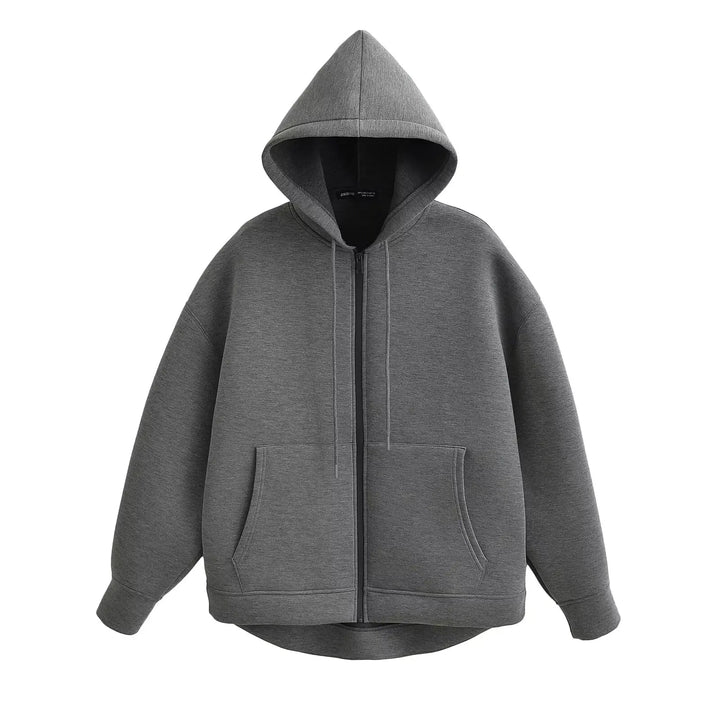 Drune | Graue Jacke Damen mit Kapuze
