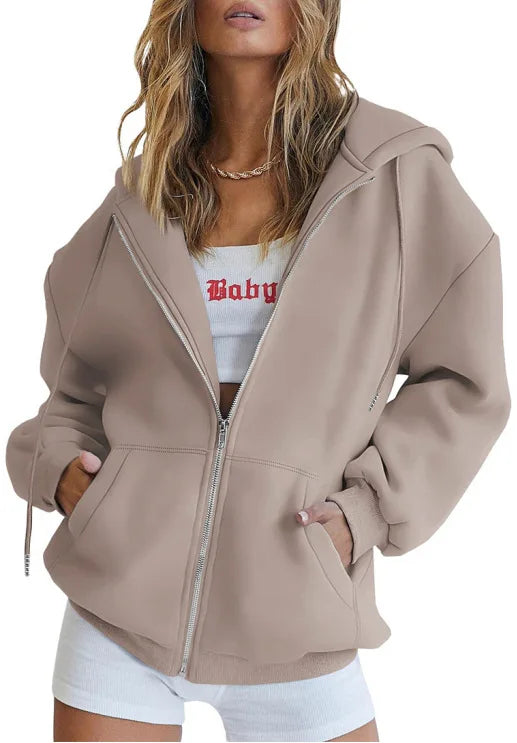 Drune | Damen Kapuzenpullover mit Reißverschluss