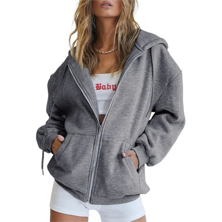Drune | Damen Kapuzenpullover mit Reißverschluss
