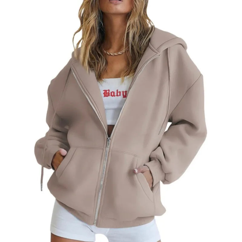 Drune | Damen Kapuzenpullover mit Reißverschluss