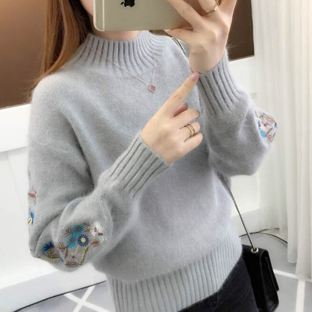Drune | Strickpullover mit floraler Stickerei