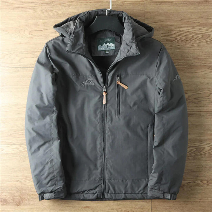 Drune |  Outdoorjacke mit Fleece-Innenfutter - Winddichte & Wasserabweisende Übergangsjacke mit Kapuze