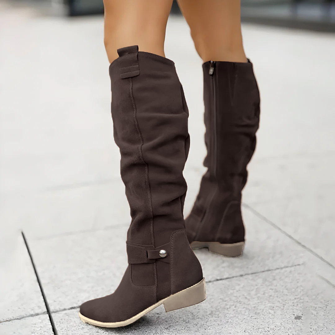 Drune | Wildleder kniehohe Stiefel