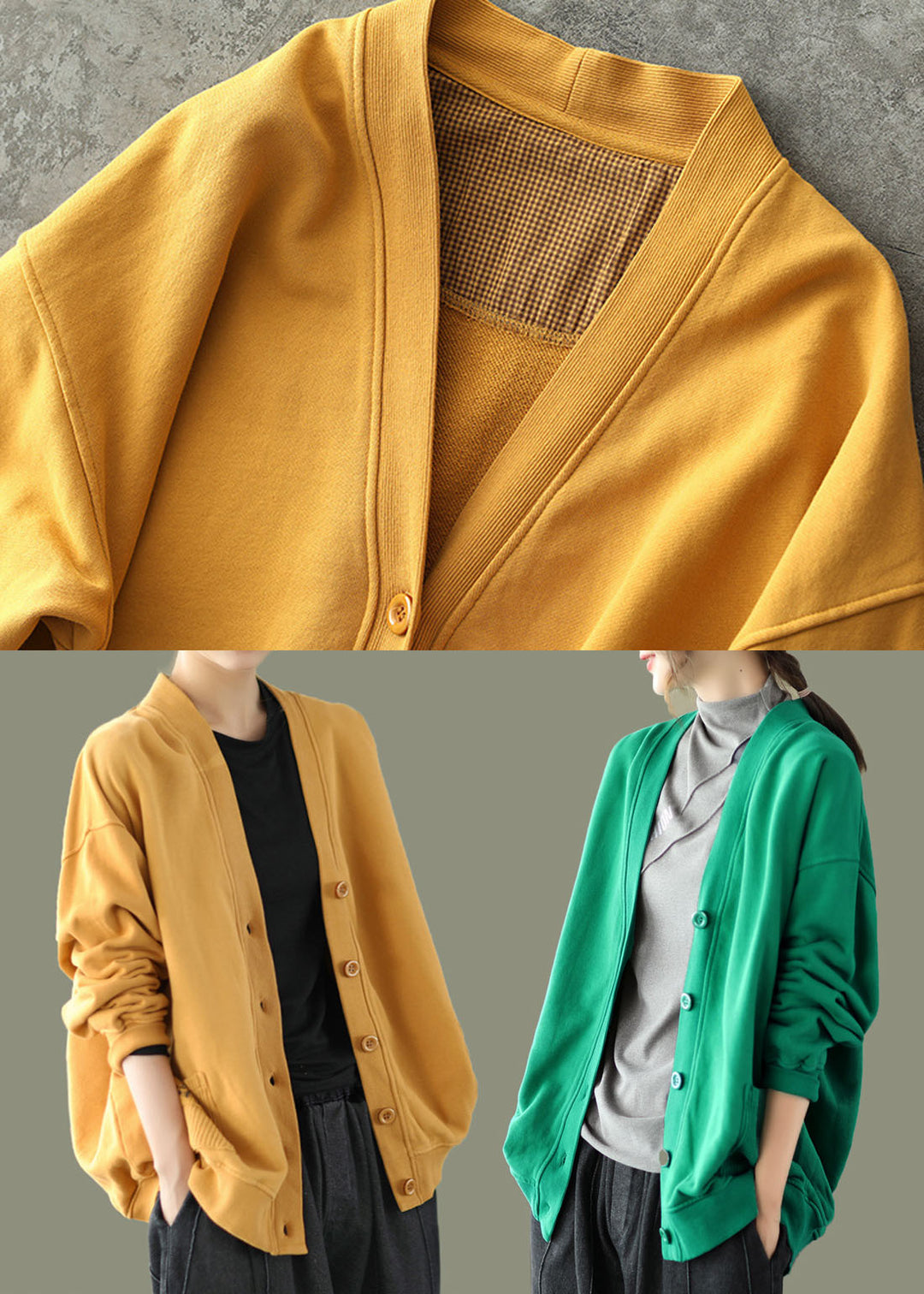 Drune | Taschen Strick Patchwork Mäntel Lange Ärmel