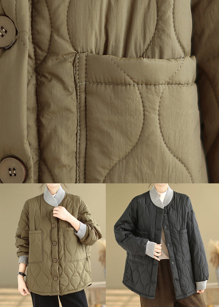 Drune | Taschen Patchwork Feine Baumwolle Gefüllt Lockere Mäntel Winter