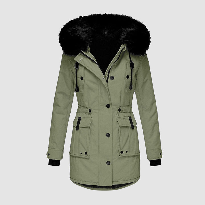 Drune | Winterjacke mit Abnehmbarem Pelzkragen Polyester Warm und Stilvoll