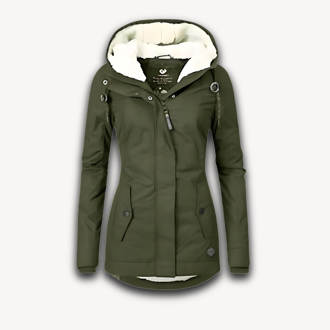 Drune | Damen wasserdichte Winterjacke mit Kunstfellfutter