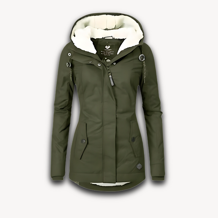Drune | Damen wasserdichte Winterjacke mit Kunstfellfutter
