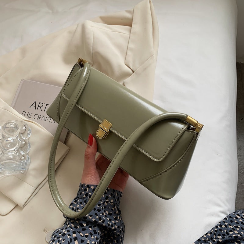 Drune - Klassische Baguette-Schultertasche im Vintage-Stil