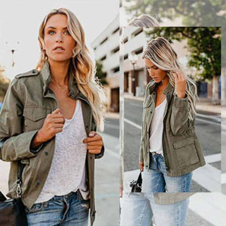 Drune | Damen Leichte Übergangsjacke mit Reißverschluss & Taschen
