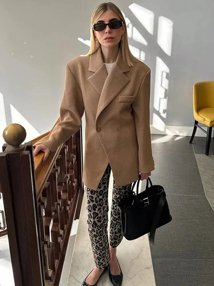 Drune | Blazer Doppelreiher Braun Blazerjacke Blazer für Damen