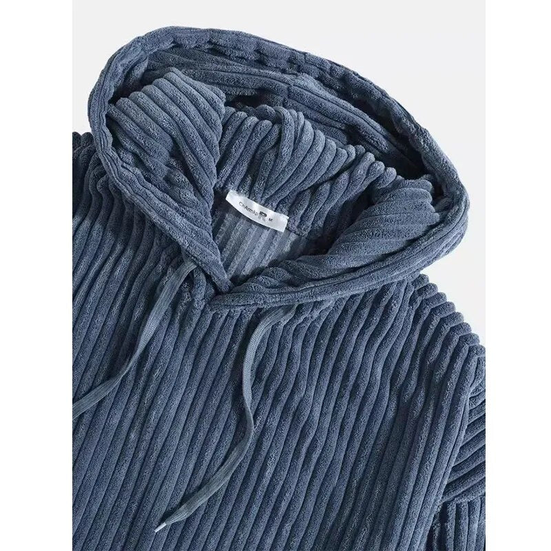 Drune | Hochwertige Herrencordjacke mit Kapuze