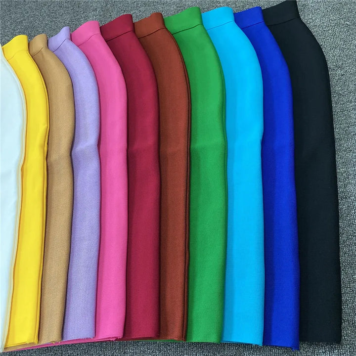 Drune | Frauen Neue Rayon Bandage Rock Elegante Bleistiftrock Berühmte Sexy Club Party Kleidung Vintage Vestios
