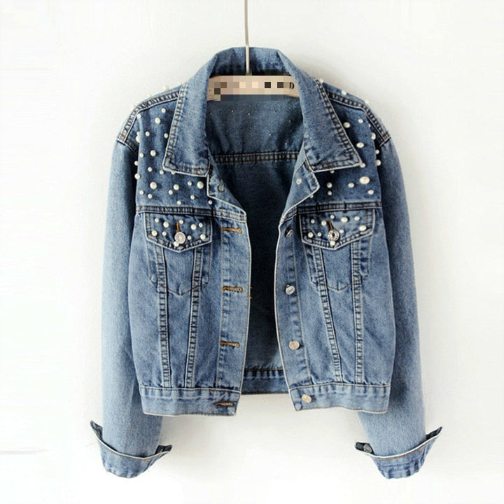 Drune | Lässige Jeansjacke Mit Perlen