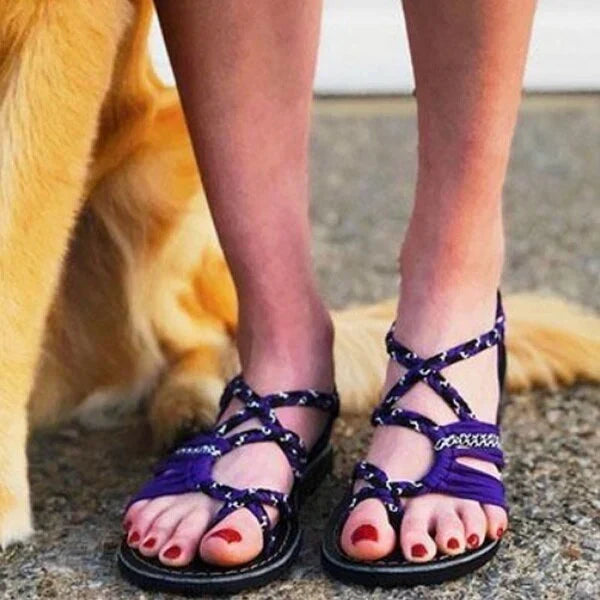 Drune | Stilvolle Sandalen mit Gewebten Riemen