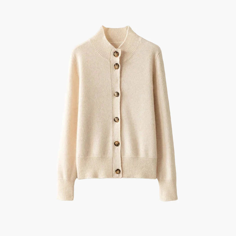 Drune | Strickjacke mit Stehkragen und Knopfleiste - Eleganter Freizeitstil für Büro und Alltag