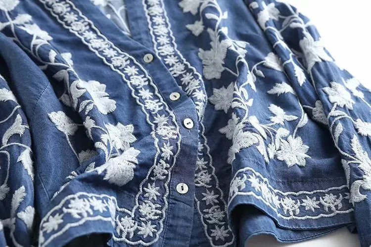Drune | Denim Bloom Cardigan