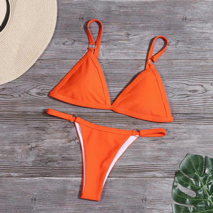 Drune | Oranger Bikini Mit Ringdetails