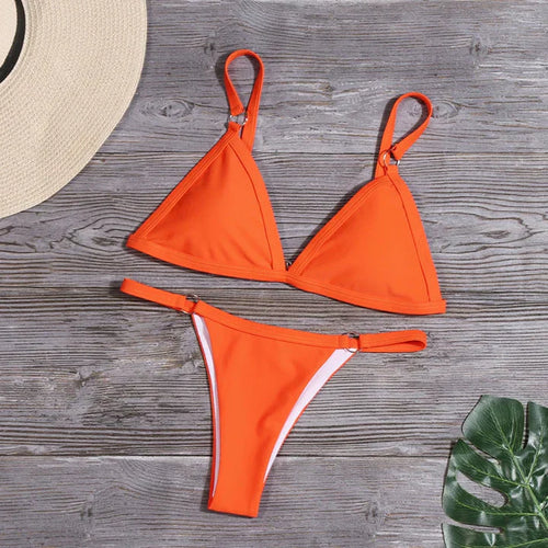 Drune | Oranger Bikini Mit Ringdetails