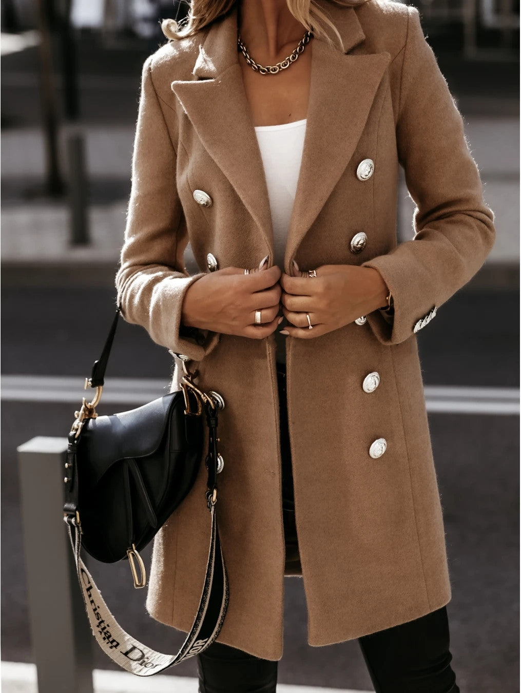 Drune | Solide Farbe Mantel Jacke