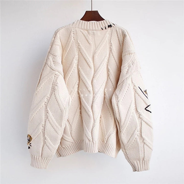Drune | eleganter gestrickter Pullover mit Stickereien