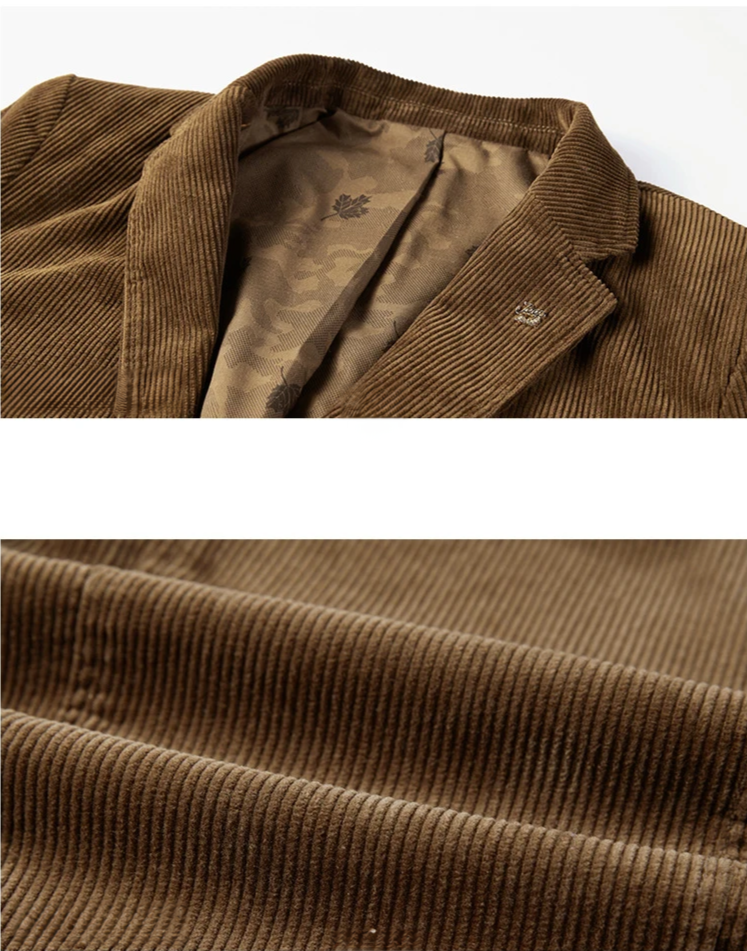 Drune | Cord Blazer Für Herren Klassische Eleganz in Braun