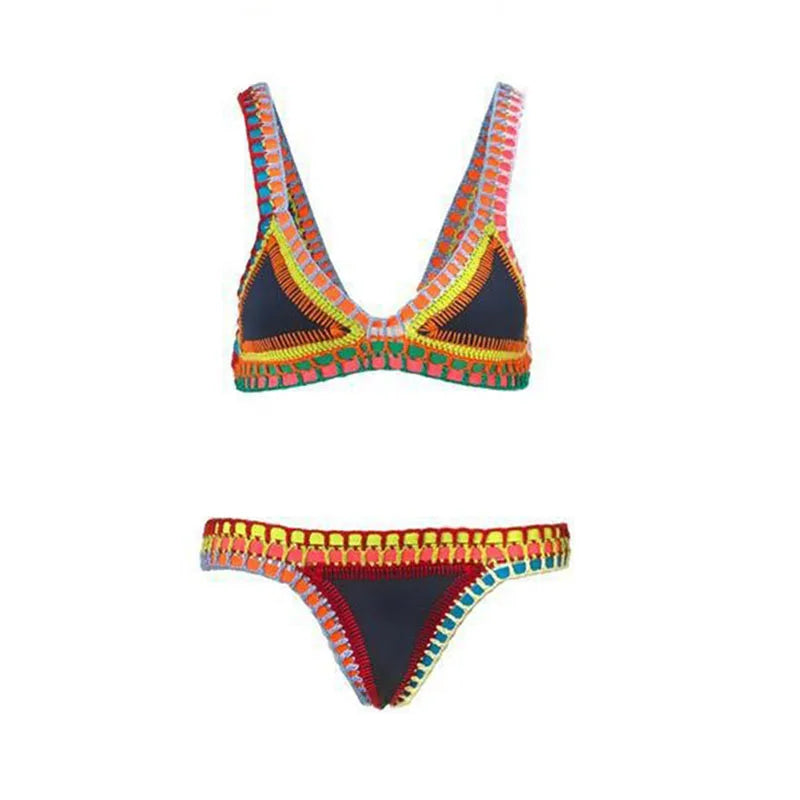 Drune | Sexy Bikinis Sommer Frauen Badeanzug Handgehäkeltes Bikini-Set Badebekleidung Strand Badeanzug Biquini Frau Monokini