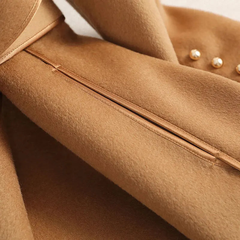 Drune | Damen Woll-Trenchcoat - Figurbetonte Silhouette - Taillierter Schnitt - Mit Reverskragen